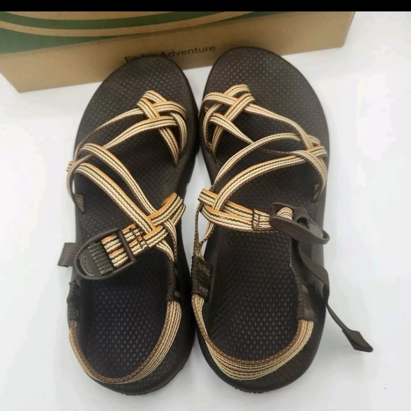 Chaco ZX2 Vibram Unaweep Striped Brown Sandals Trail Comfort Womens Size 10 - Picture 7 of 10